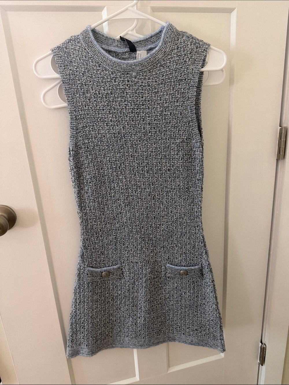H&M Sleeveless Knit Mini Dress in Heather Blue